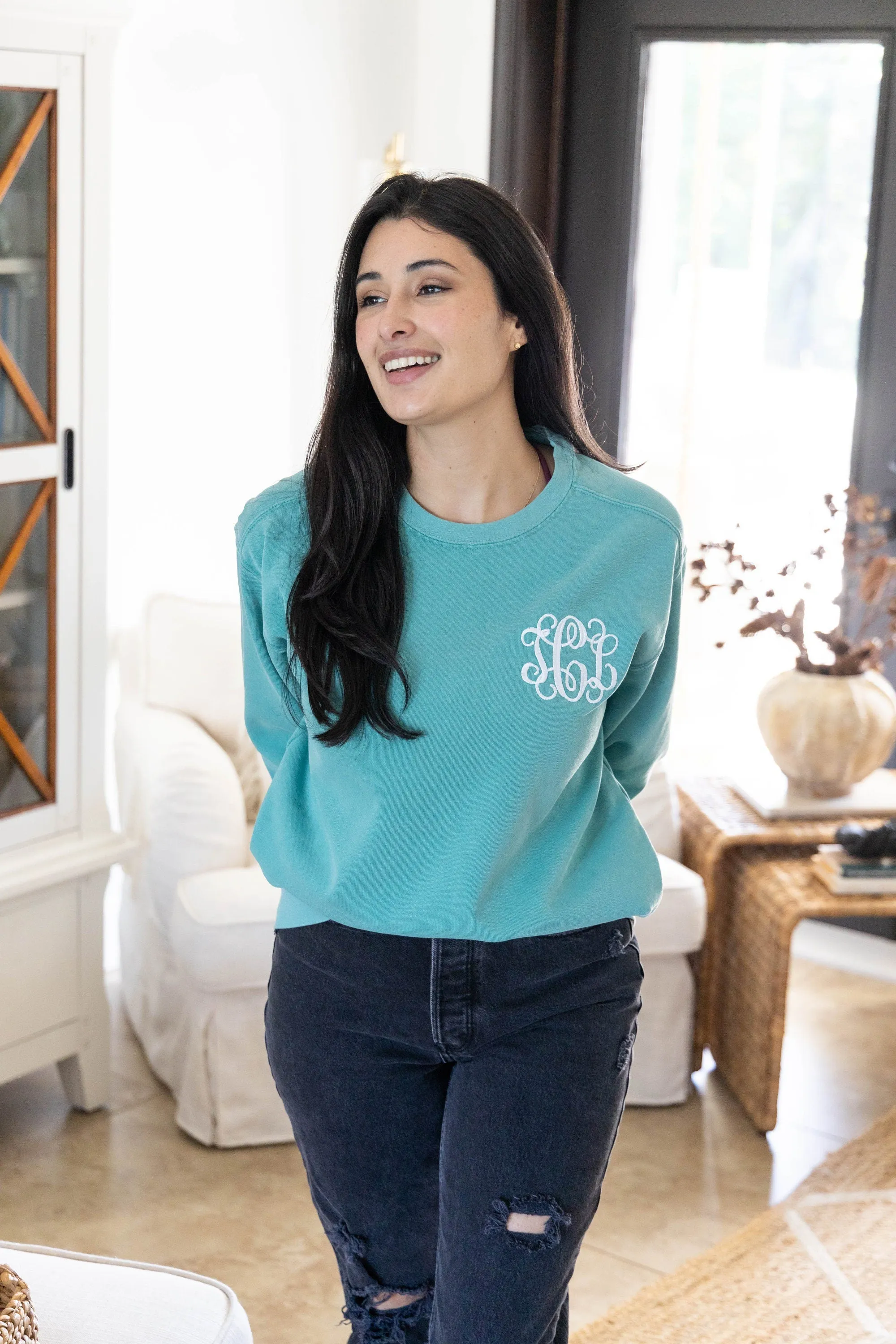 Monogrammed Comfort Colors Sweatshirt for Women