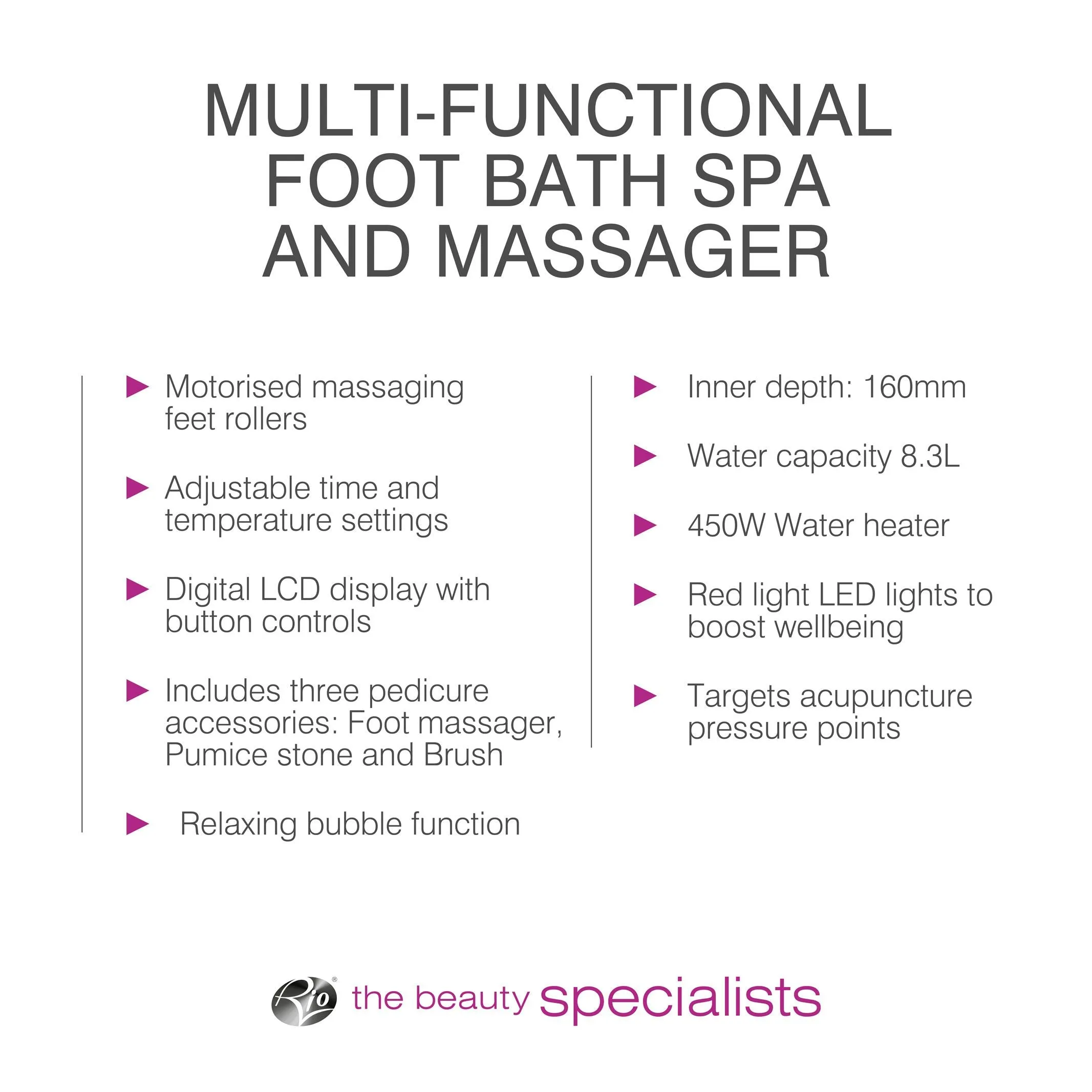 Multi-Functional Motorised Foot Spa Bath and Massager