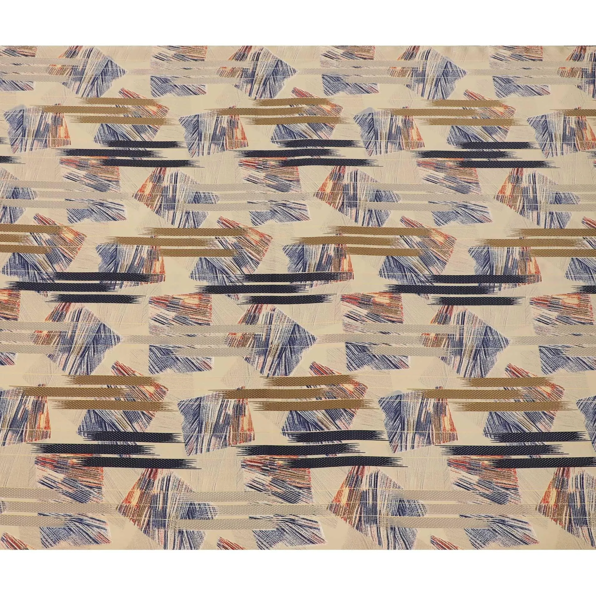 Multicolor synthetic crepe fabric in abstract design-D14181