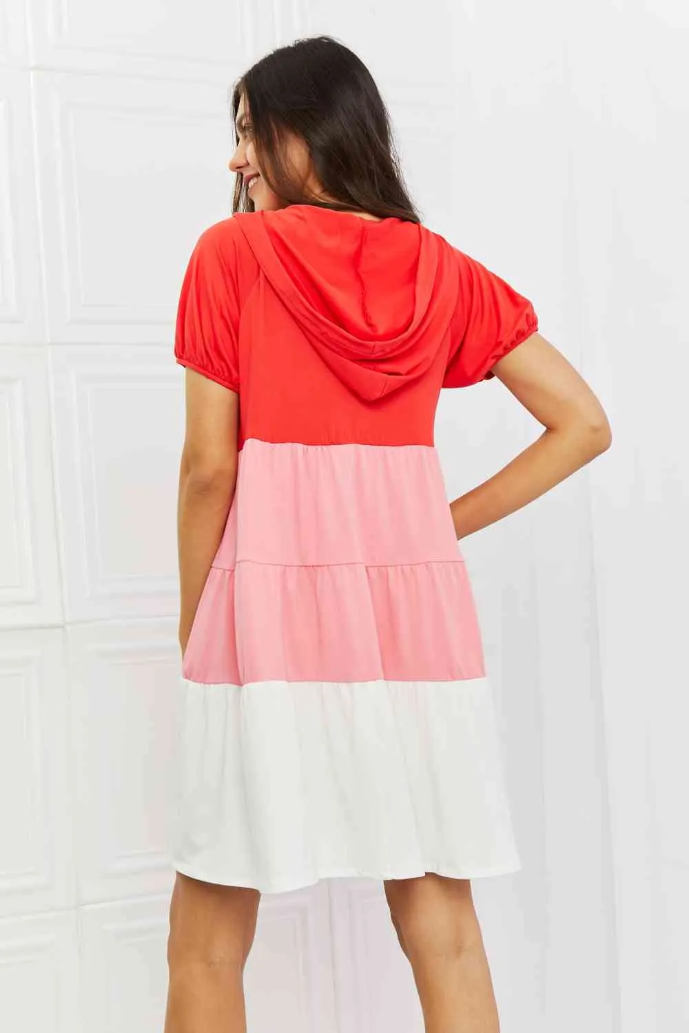 My Only Wish Full Size Color Blocked Hooded Dress