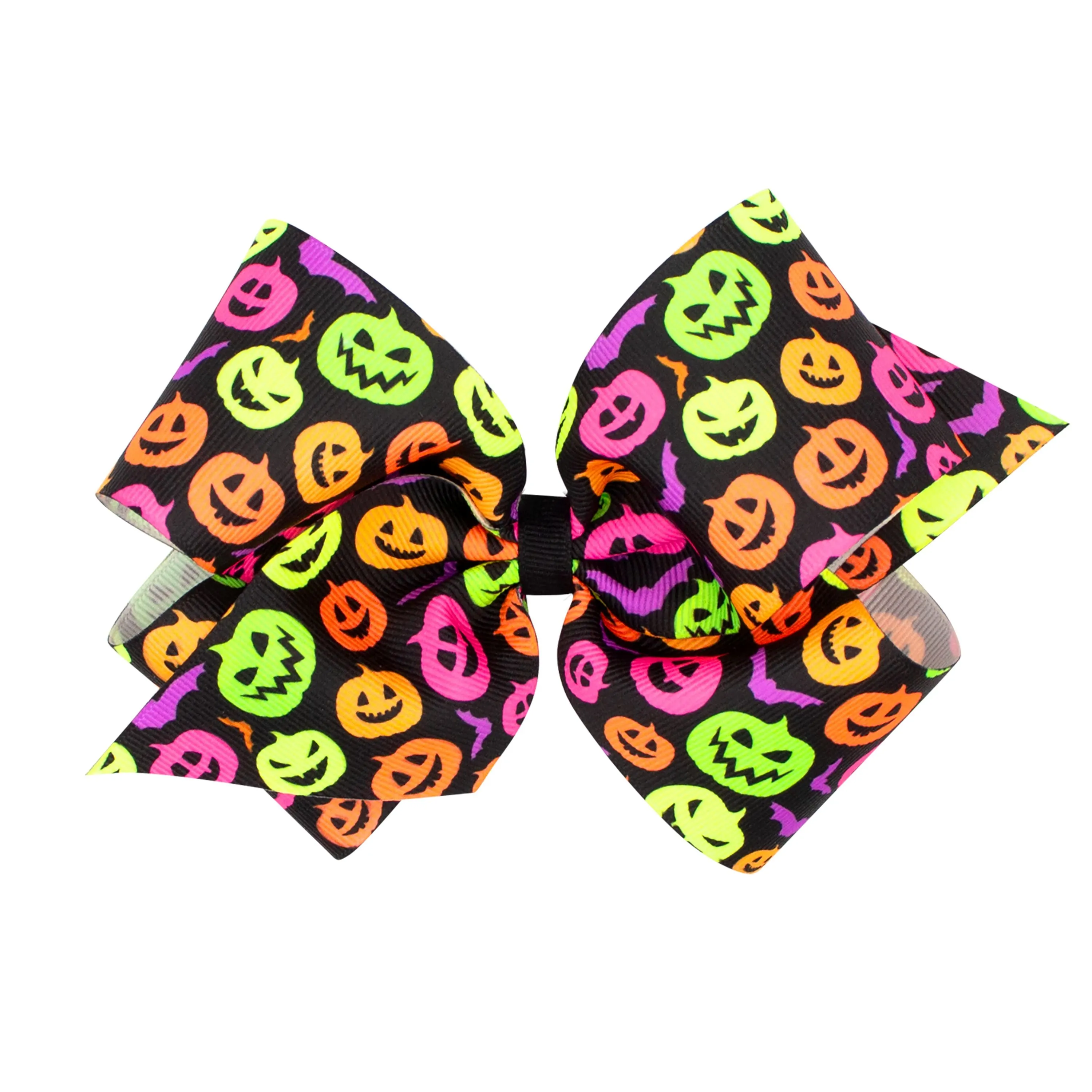 Neon Halloween themed grosgrain bow