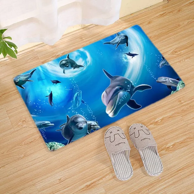 Ocean Floormat: Dolphin Motive