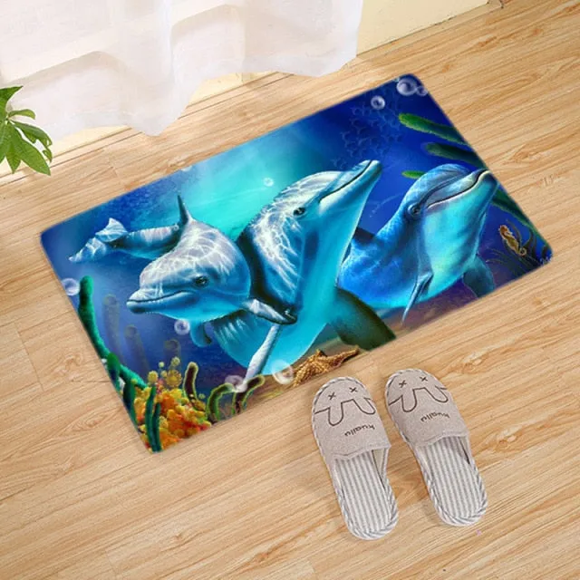 Ocean Floormat: Dolphin Motive
