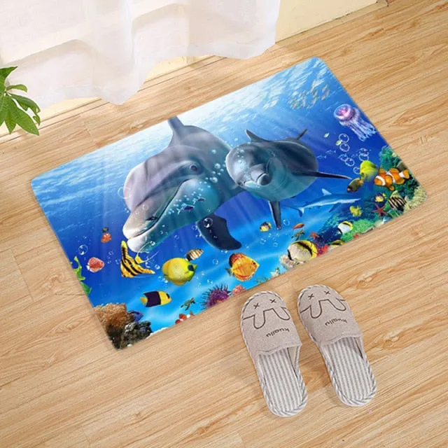 Ocean Floormat: Dolphin Motive