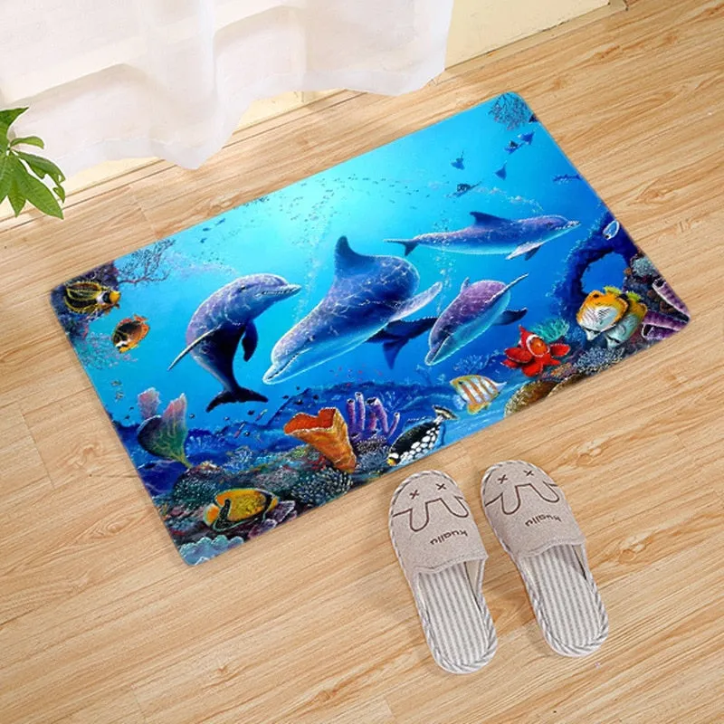 Ocean Floormat: Dolphin Motive