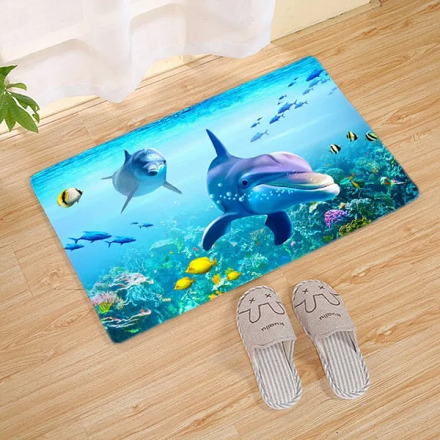 Ocean Floormat: Dolphin Motive