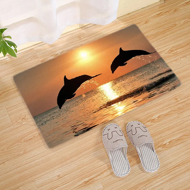 Ocean Floormat: Dolphin Motive