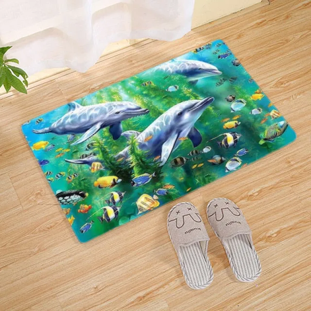 Ocean Floormat: Dolphin Motive