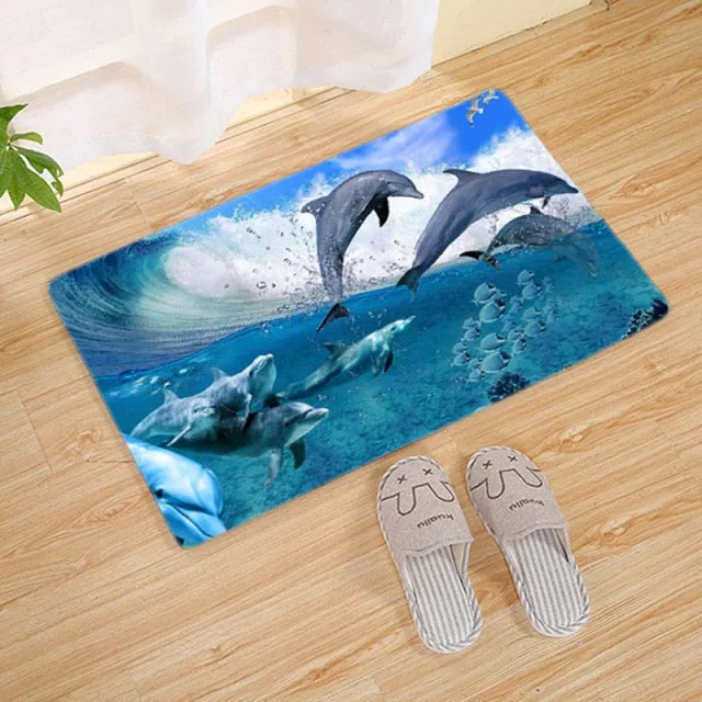Ocean Floormat: Dolphin Motive