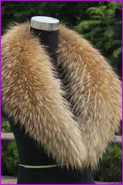 Raccoon Fur Collar 75cm/80cm/90cm/100cm F2653