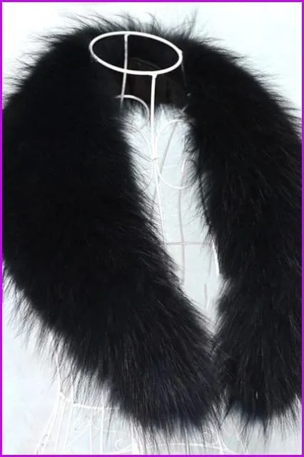 Raccoon Fur Collar 75cm/80cm/90cm/100cm F2653