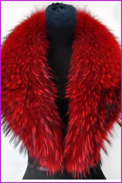Raccoon Fur Collar 75cm/80cm/90cm/100cm F2653