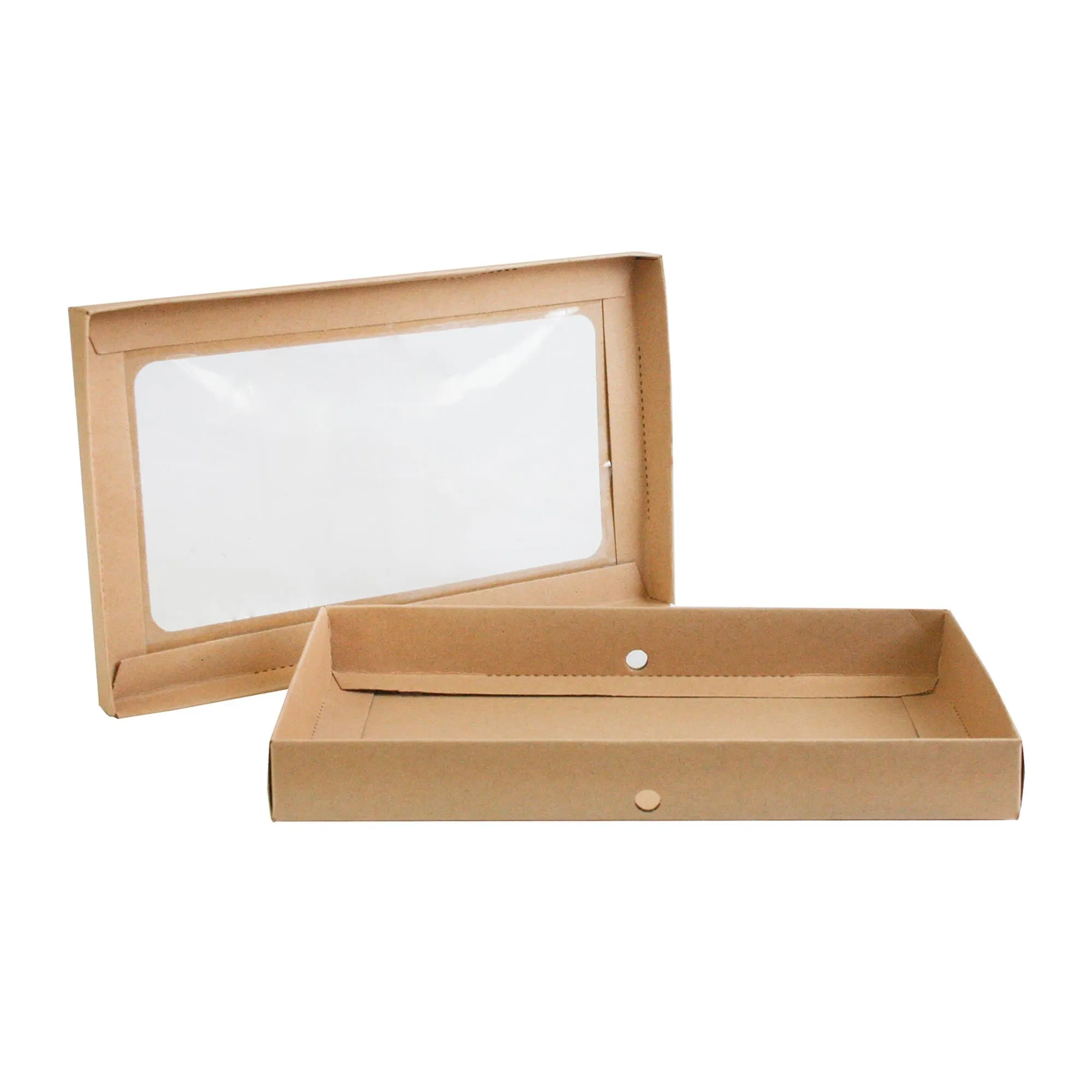 Rectangle Brown Kraft Gift Boxes with Christmas Ribbon Pack of 12 (Sizes Available)