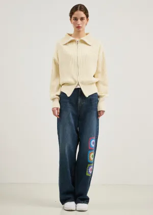 [ROCCI ROCCI] SS 24 RCC Knit Zipup Cardigan (BUTTER)