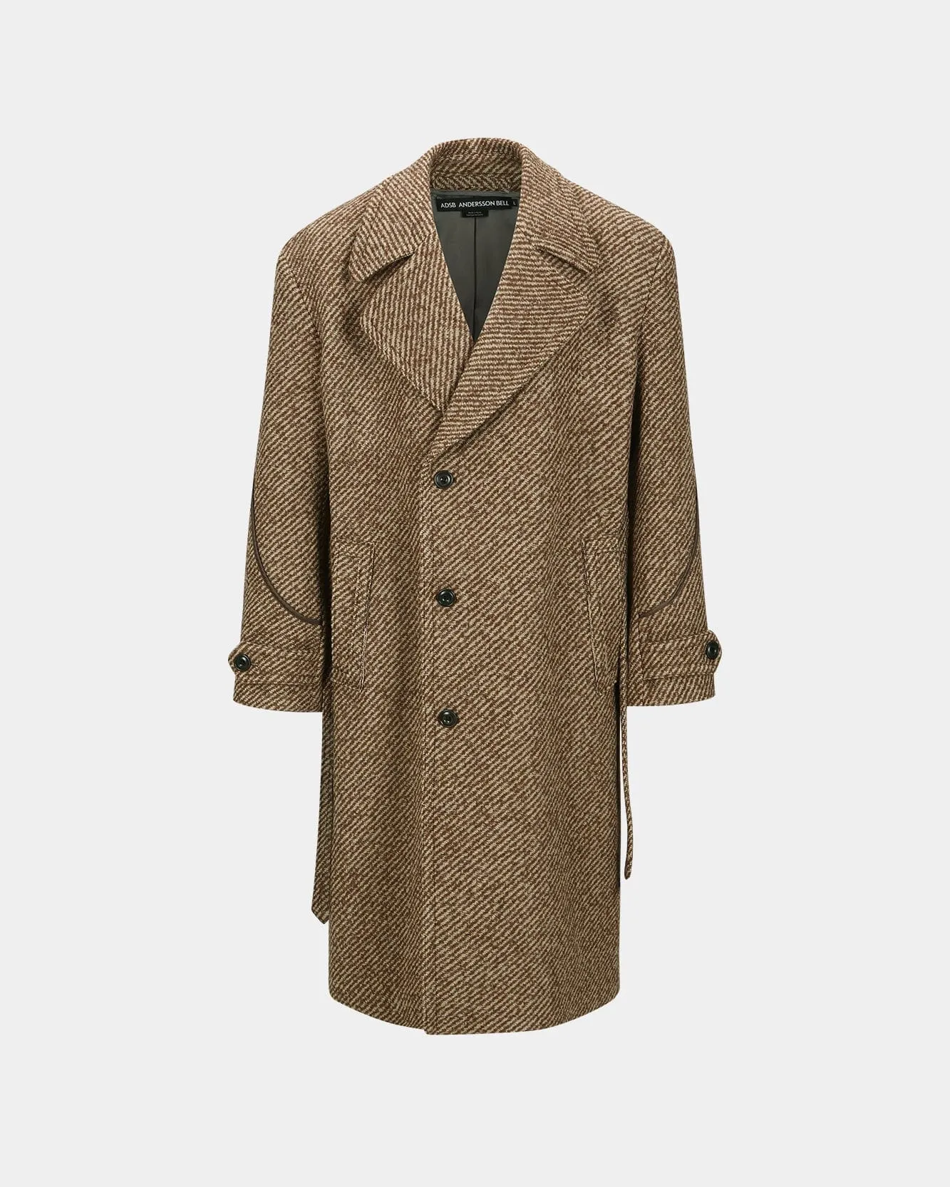 ROVY DOUBLE BREASTED BIG TWILL COAT awa639m(BROWN)