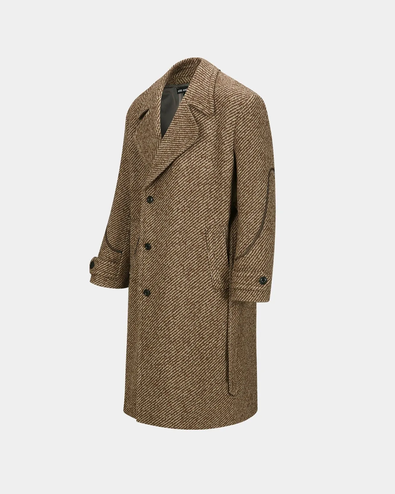 ROVY DOUBLE BREASTED BIG TWILL COAT awa639m(BROWN)