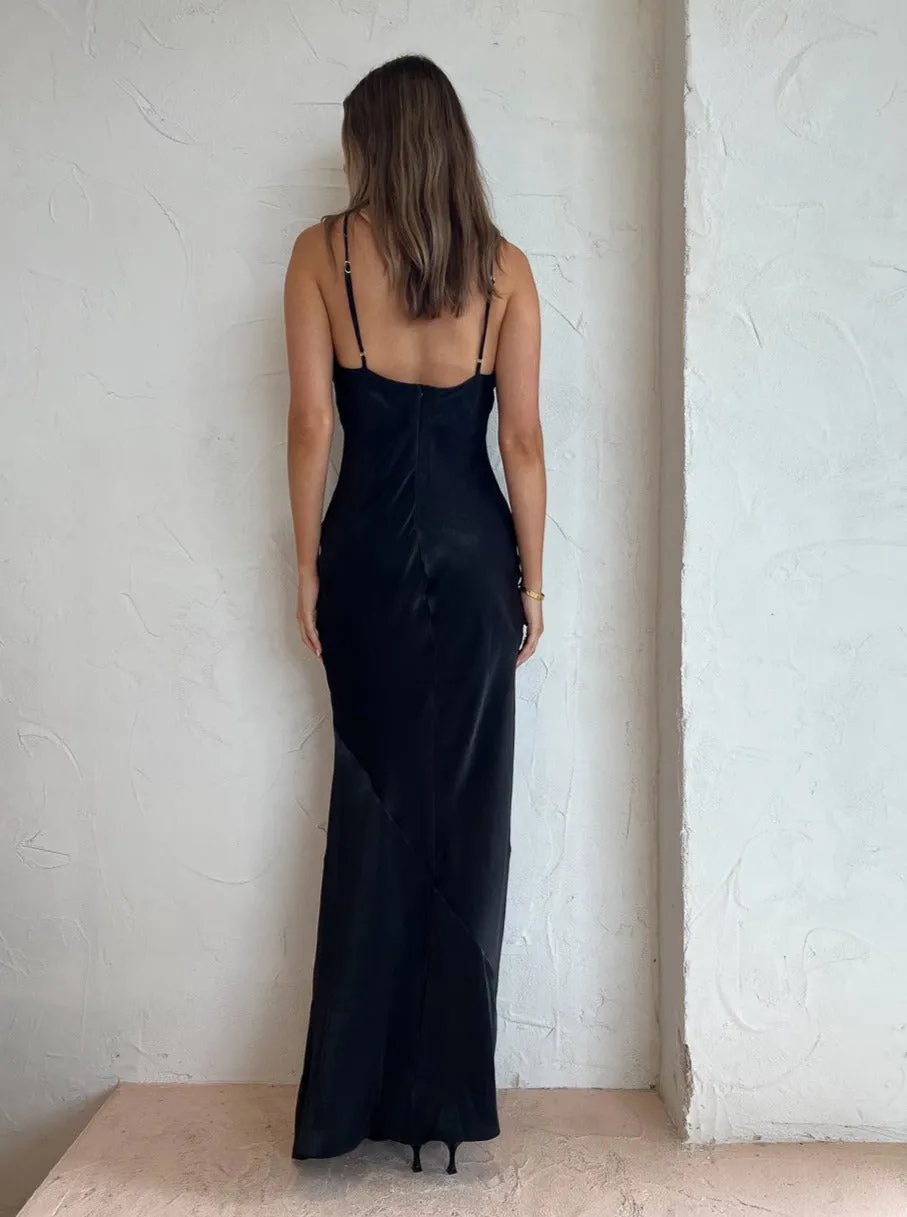 Rumer Illusion X Gown in Black