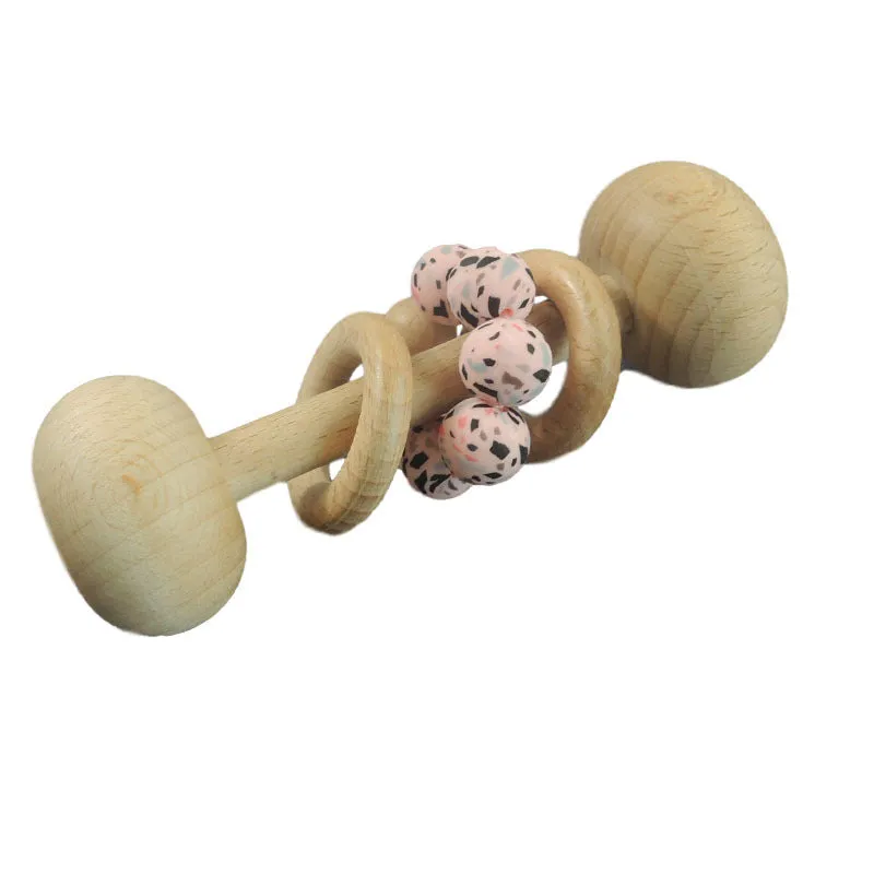 Silicone Beads Raw Wooden Rattles