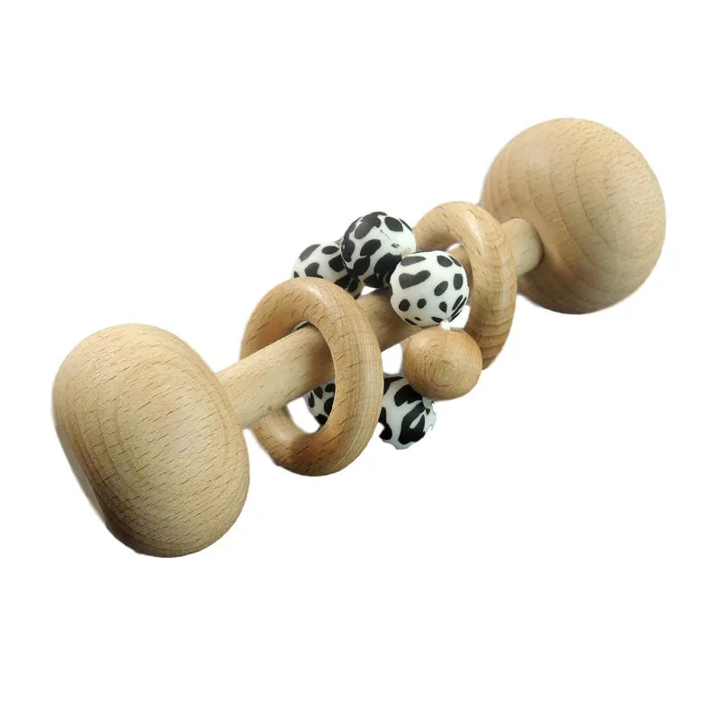 Silicone Beads Raw Wooden Rattles