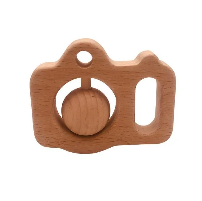 Silicone Beads Raw Wooden Rattles