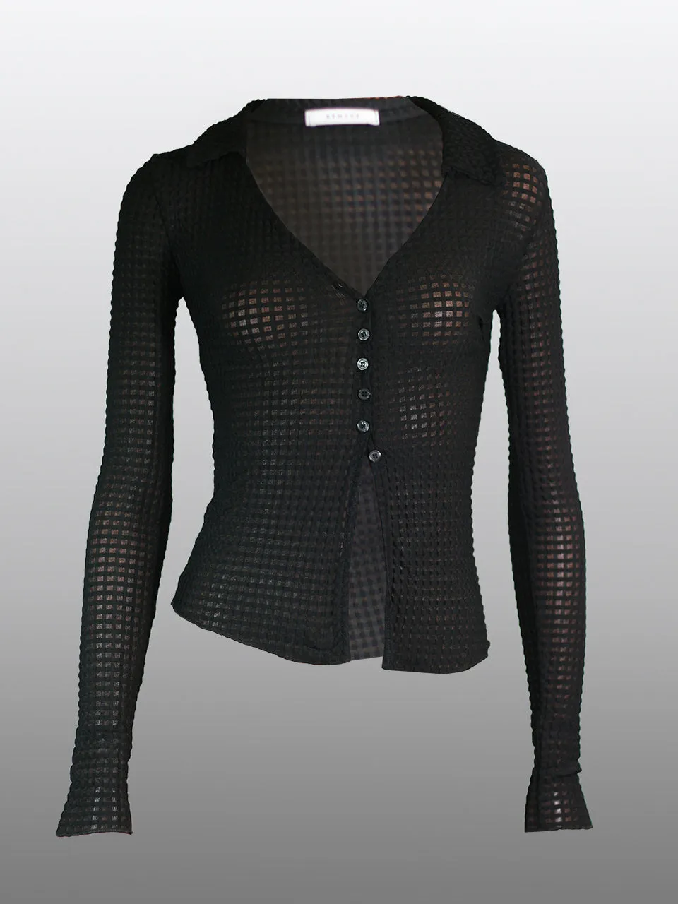 Skinny Check Collar Cardigan