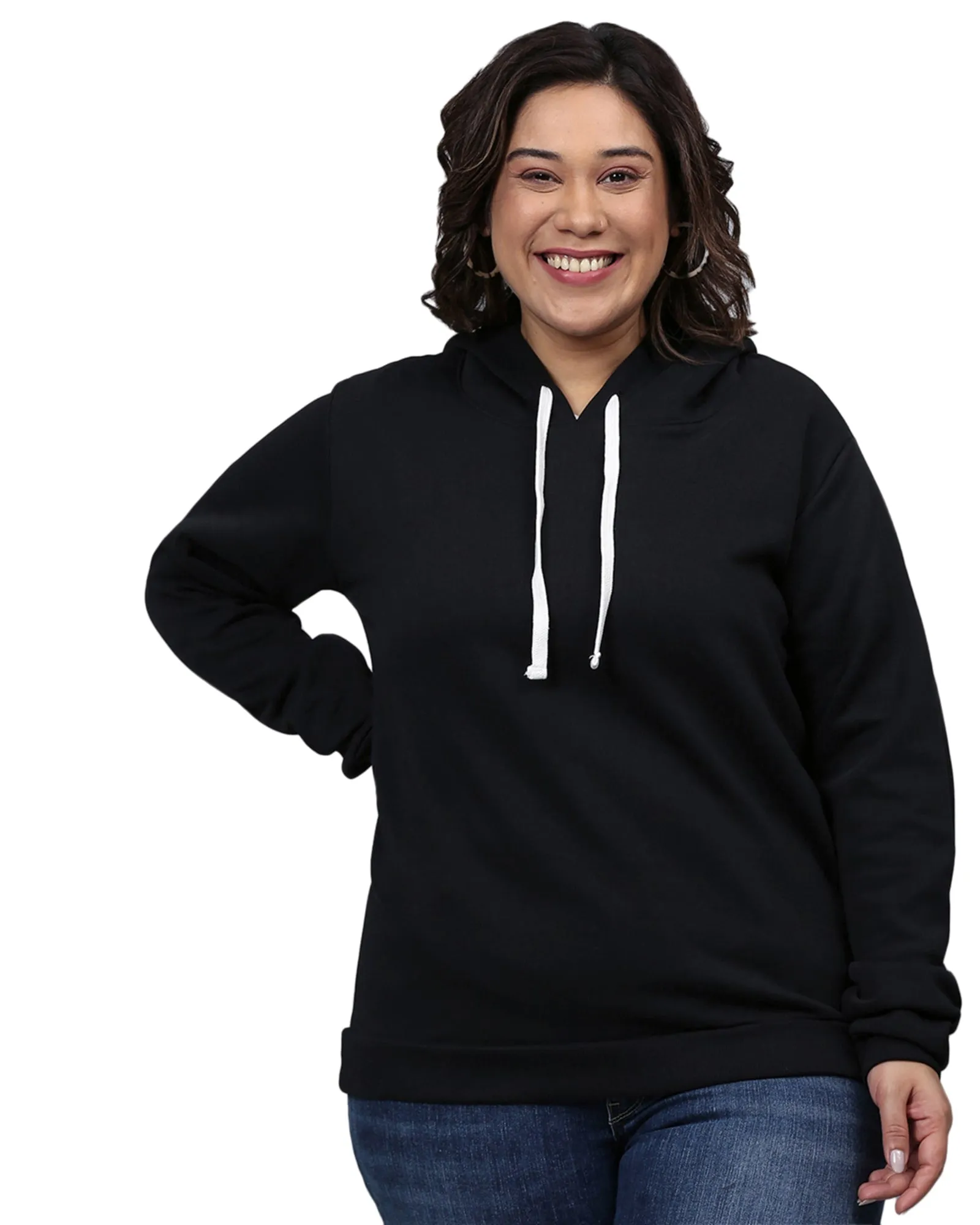 Solid Stylish Casual  Sweatshirt | Black
