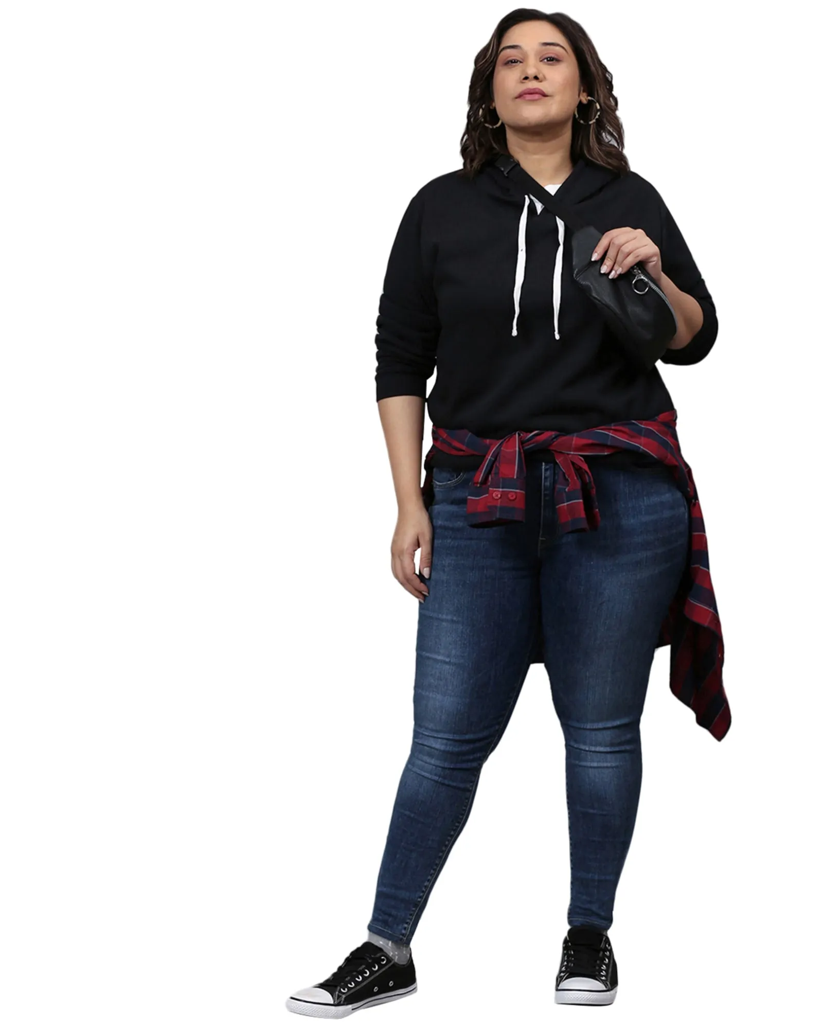 Solid Stylish Casual  Sweatshirt | Black