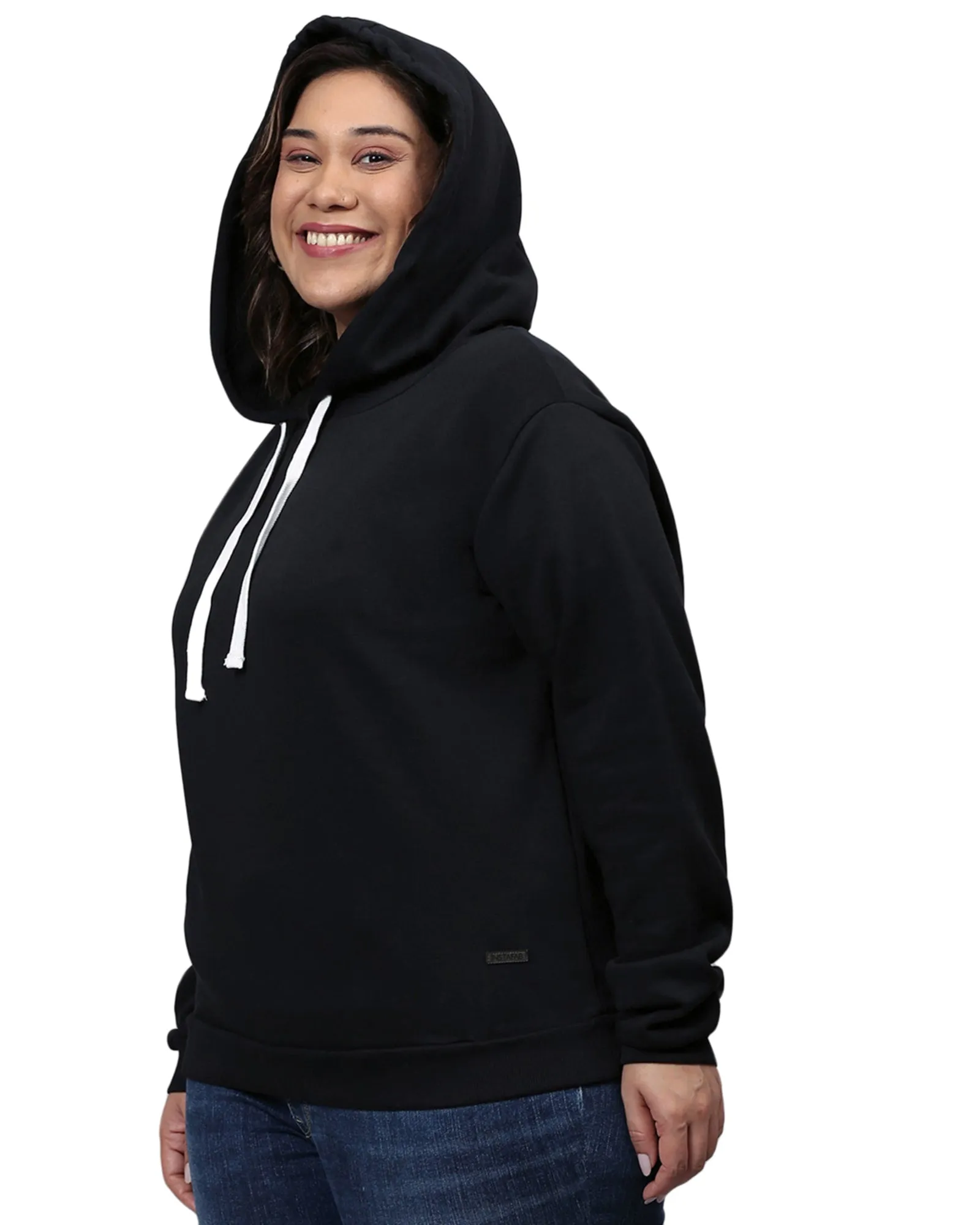 Solid Stylish Casual  Sweatshirt | Black