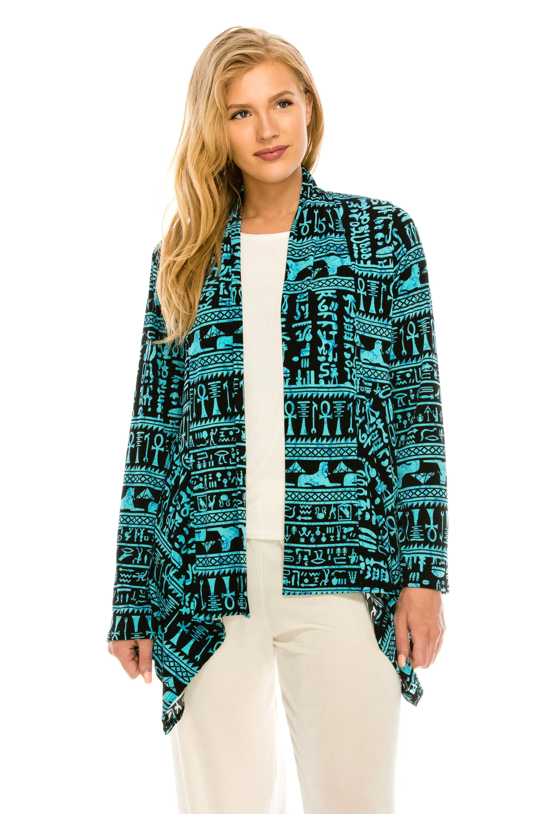 Stretchy Print Mid Cut Jacket Long Sleeve Print-4028BN-LRP1-W164