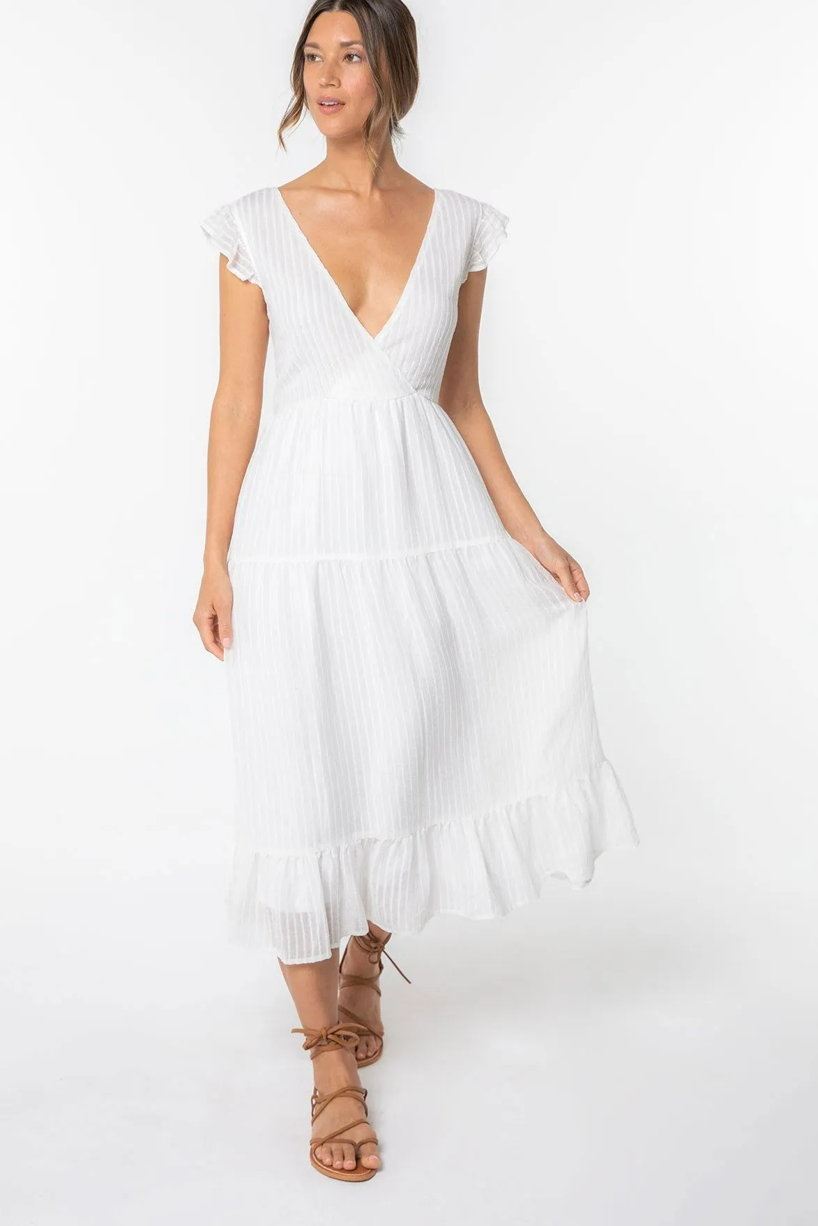 Talia Lace Up Midi Dress