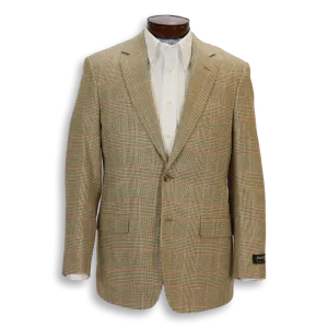 Tan Glen Plaid with Salmon and Sky Blue Windowpane
