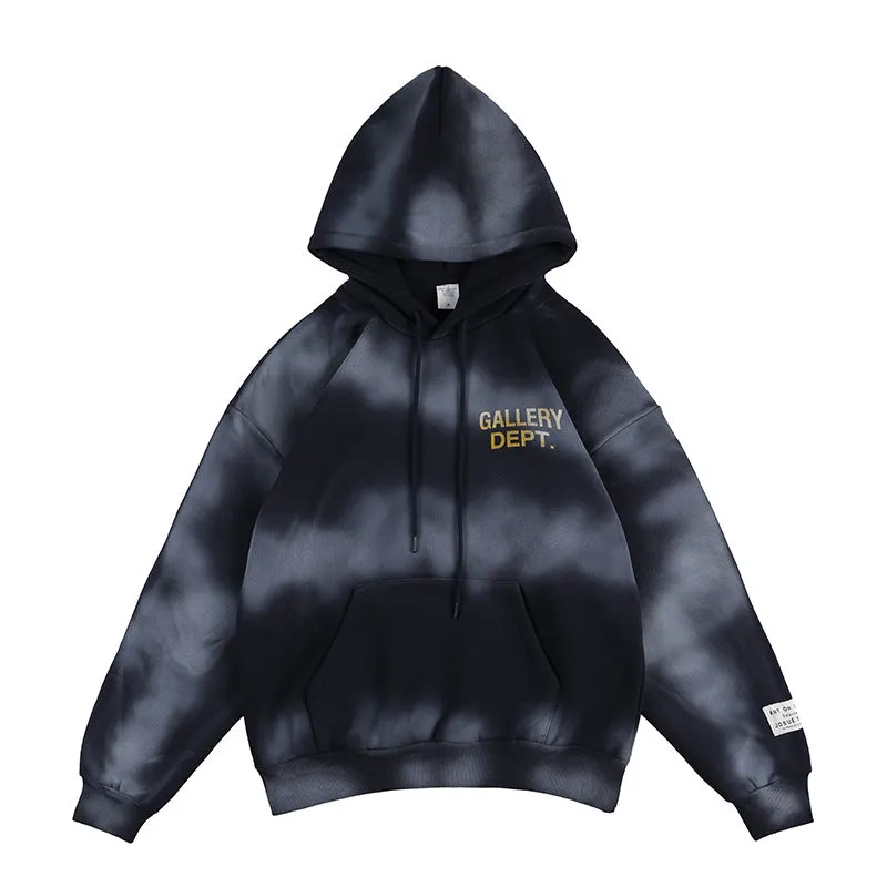 Tie-dyed dark casual sweatshirt