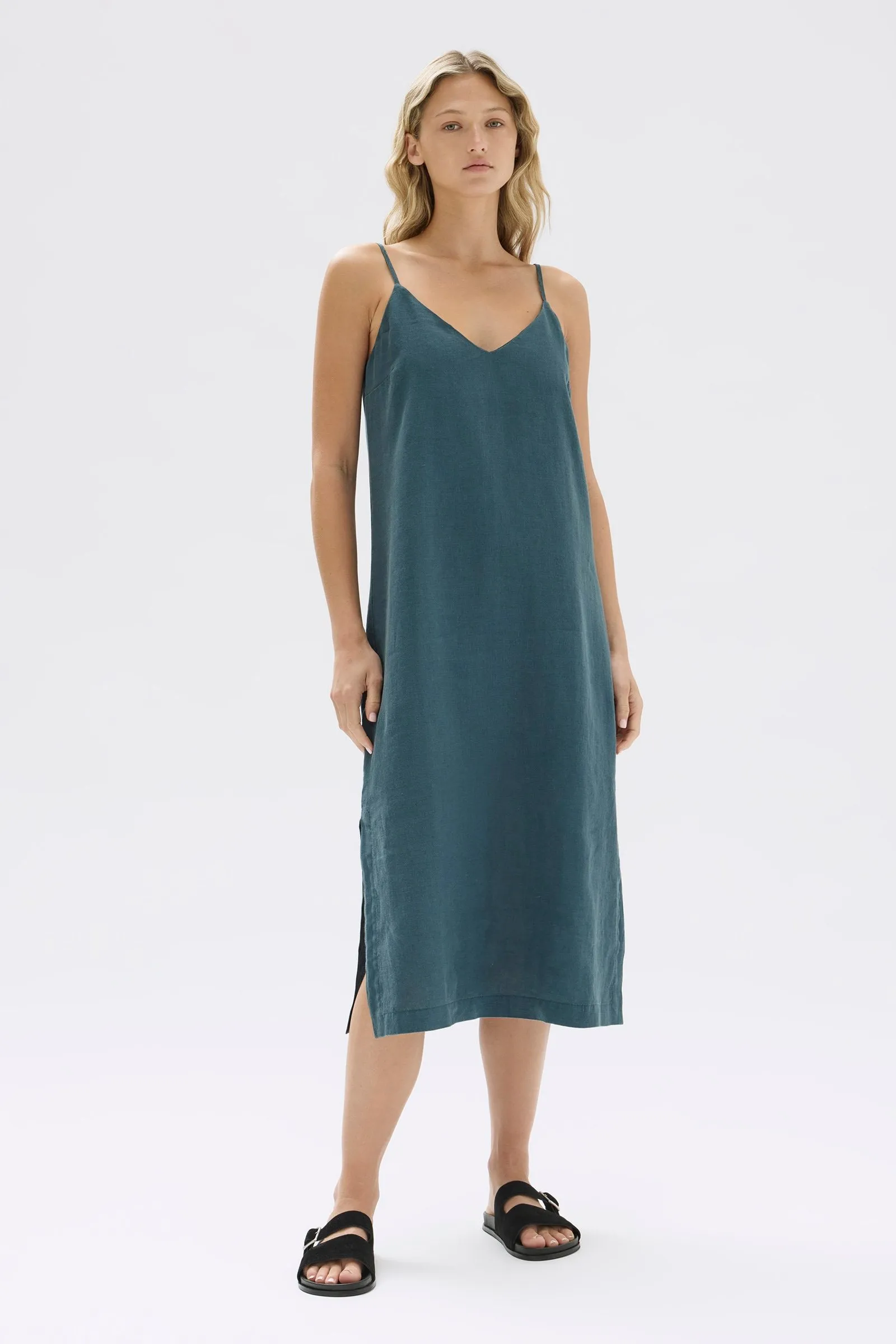 Vallory Linen Slip Dress