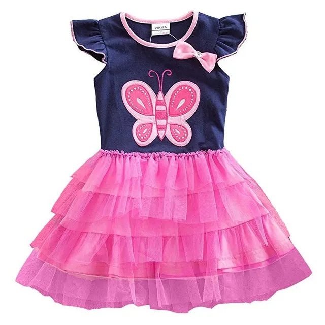 VIKITA princess dress kids unicorn dresses sequin tutu dress