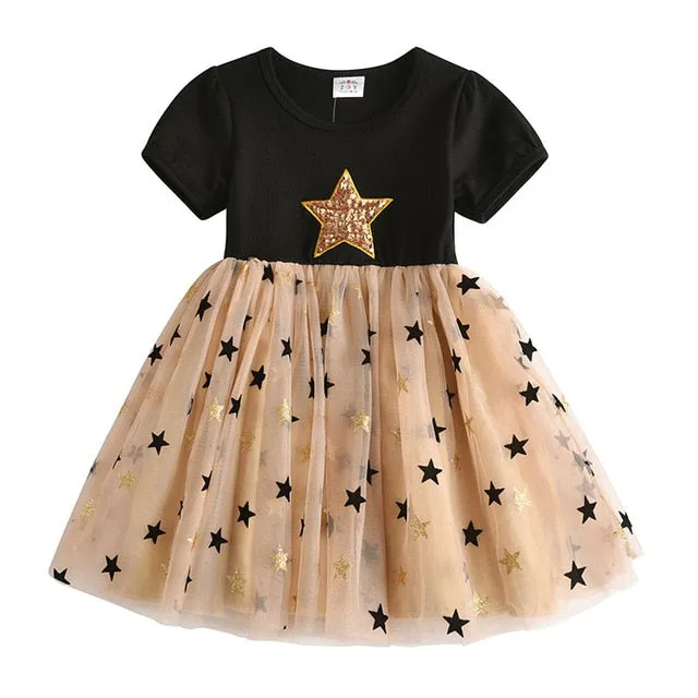 VIKITA princess dress kids unicorn dresses sequin tutu dress