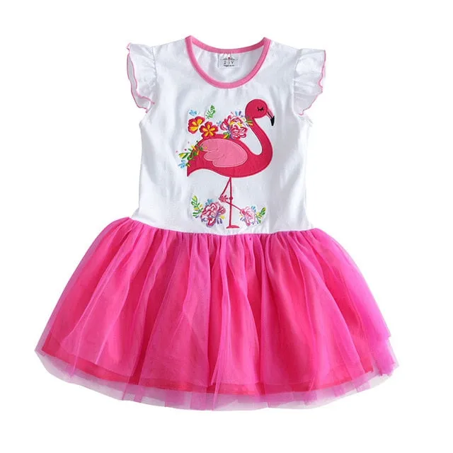 VIKITA princess dress kids unicorn dresses sequin tutu dress