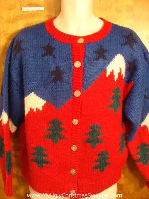 Vintage 2sided Mountain Christmas Sweater