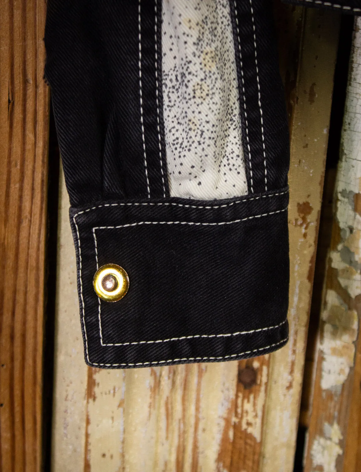 Vintage Roncelli Black Denim Jacket 70s XS