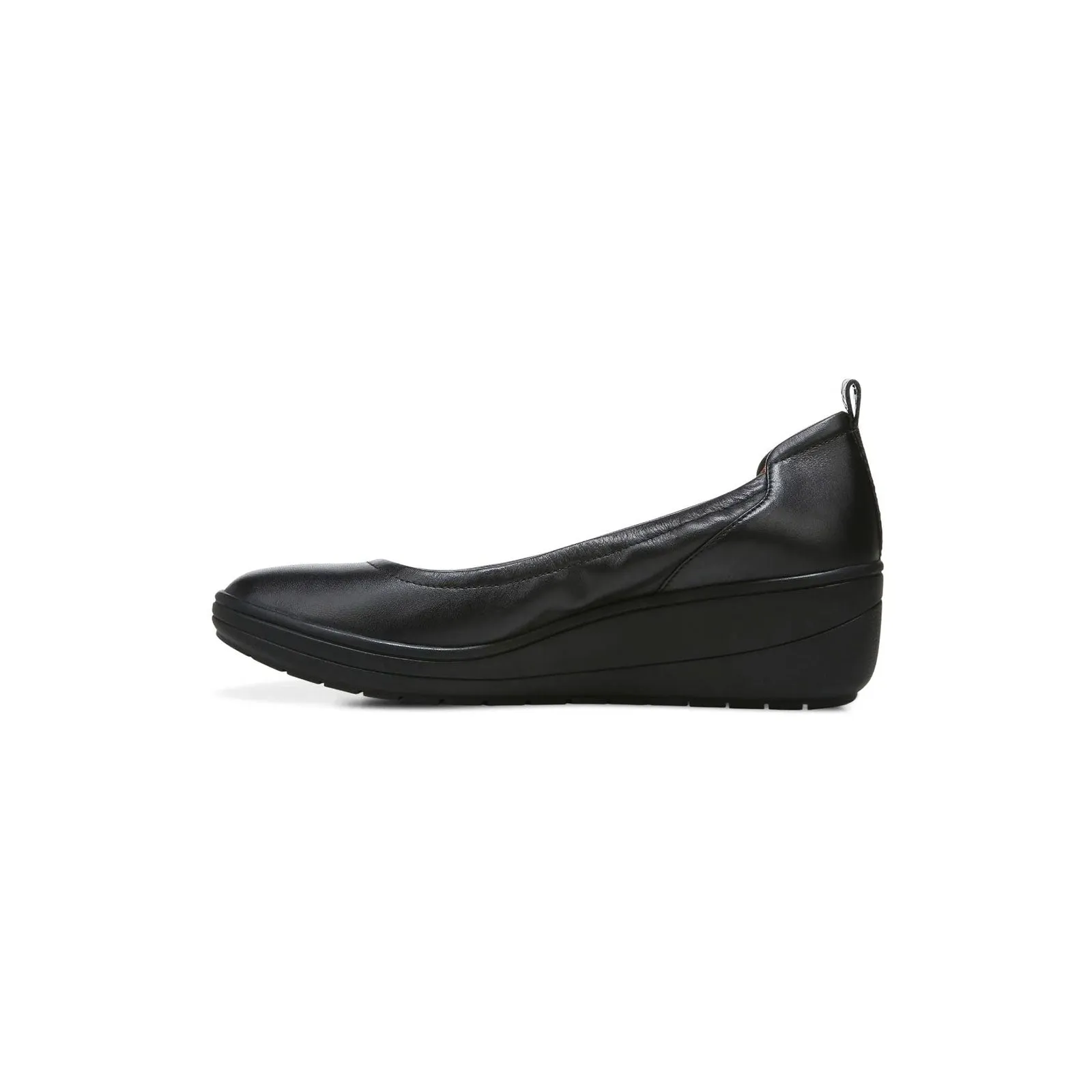Vionic Jacey Slip On Wedge (Women) - Black/Black Leather