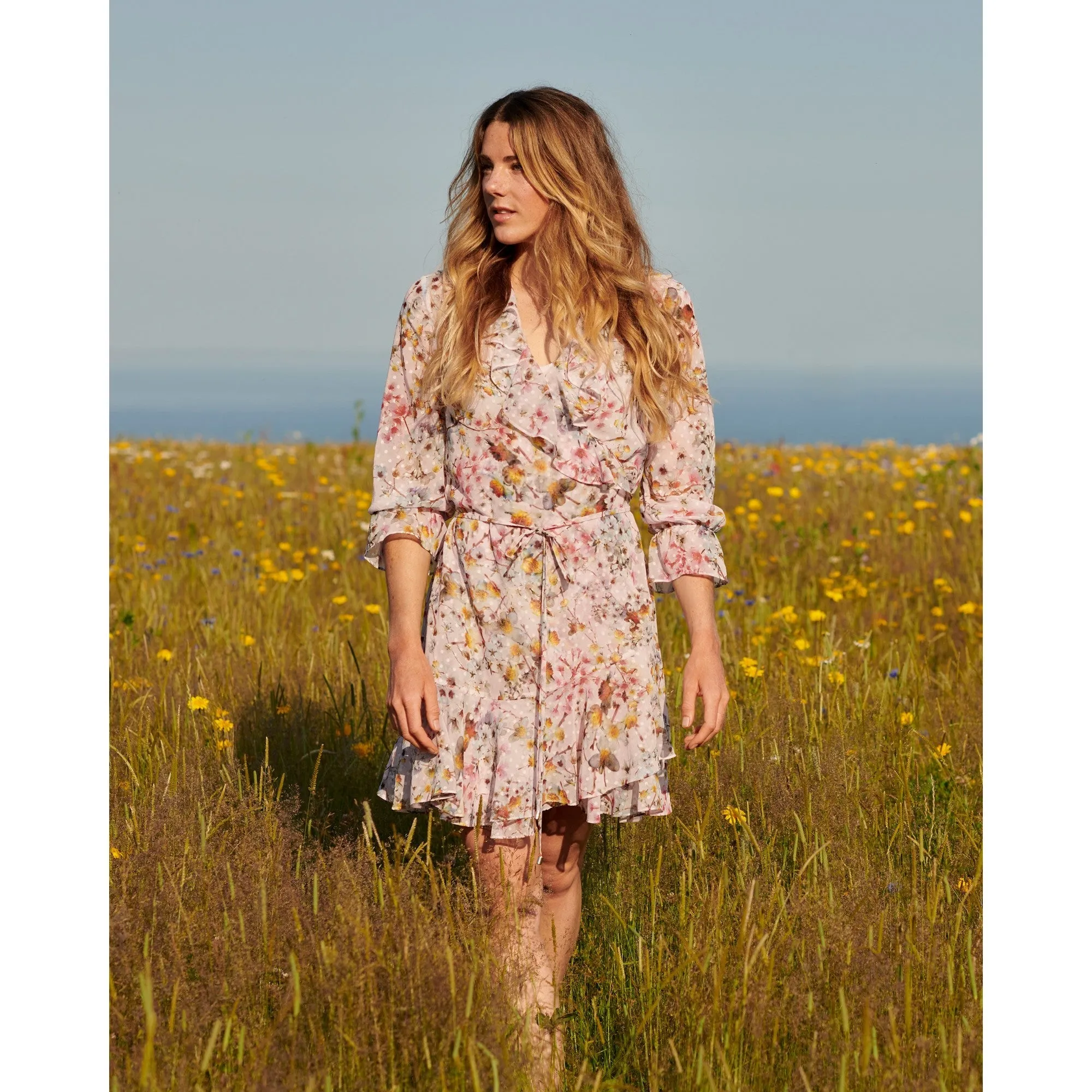 Women Gracye-Jasmin Ruffle Wrap Dress - Dusky Pink